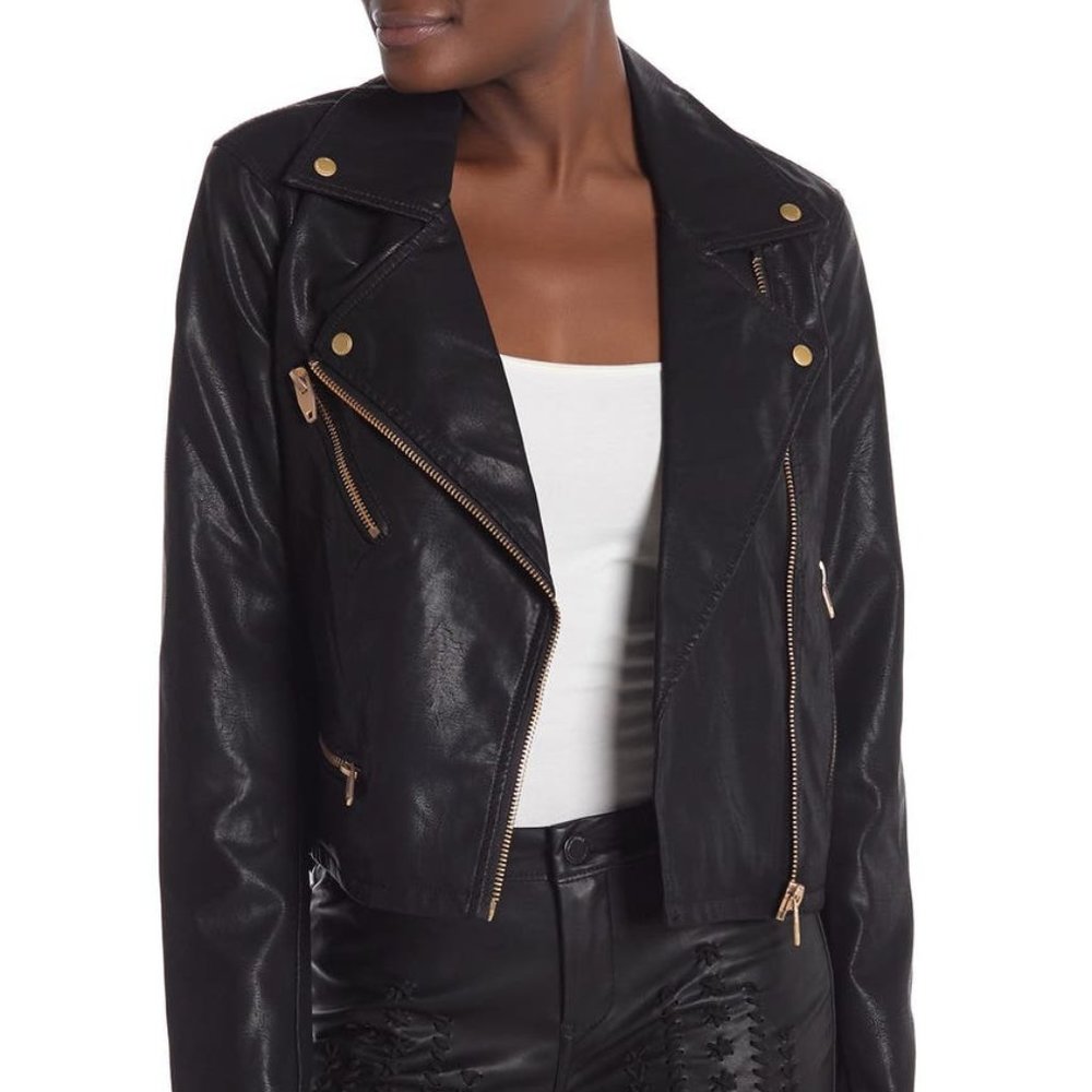 Blank NYC Faux Leather Moto Jacket, XS, Like New